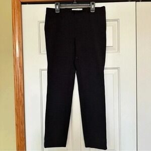 Via Masini 80 Pull On Herringbone Print Straight Leg Pants Size 44